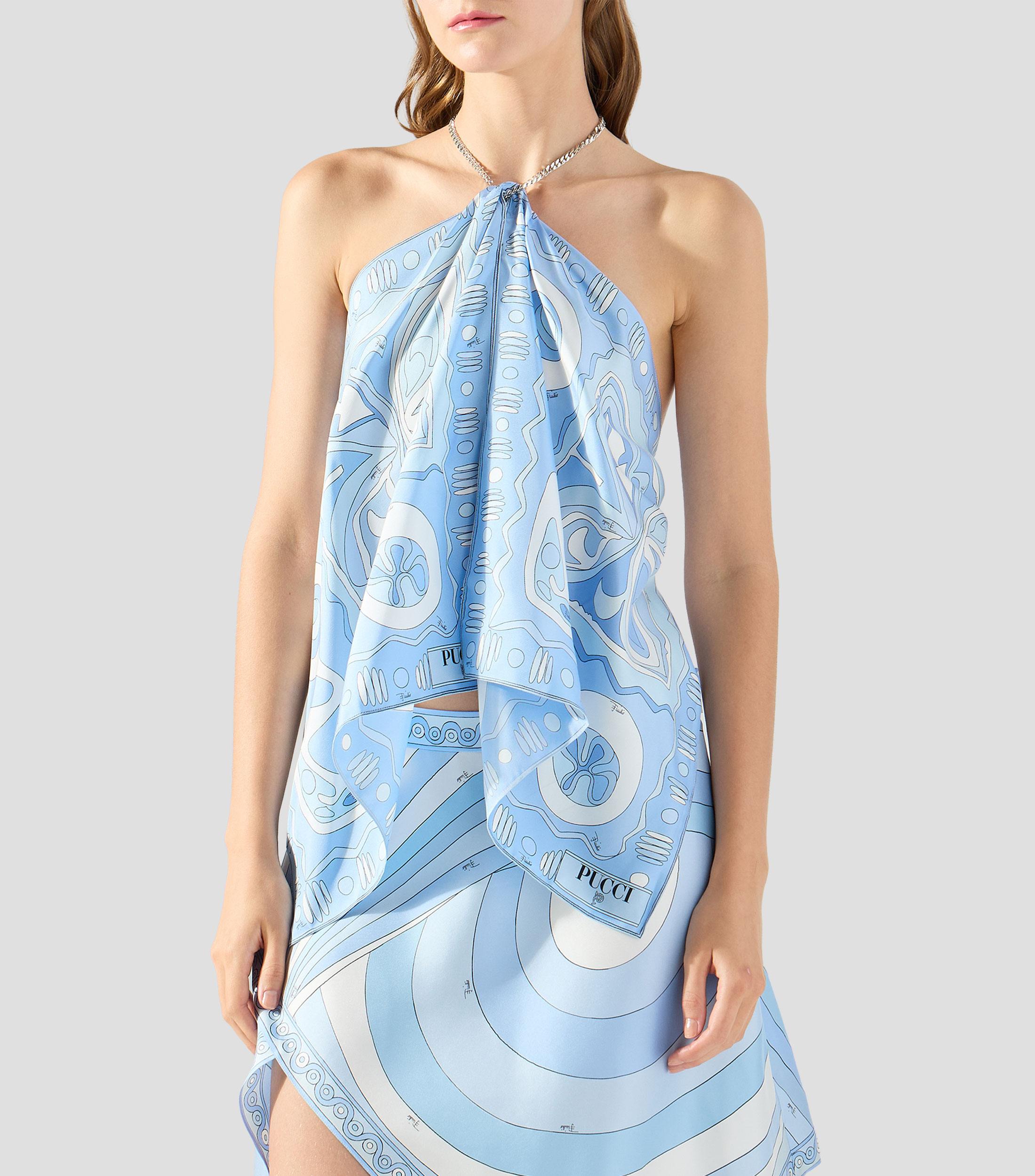 Blusa estampada sin mangas Mujer